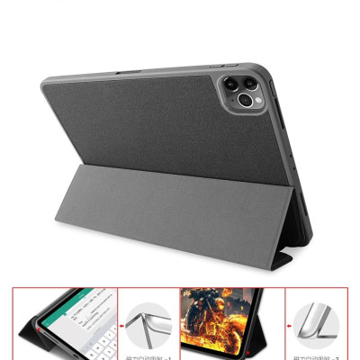 Bao da chính hãng Mutural cao cấp cho iPad Pro 12.9 2020 có khay đựng bút - Đen