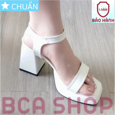 Giày cao gót nữ hở mũi cao 8 phân RO468 ROSATA tại BCASHOP quai sau cài ôm cổ chân - màu trắng