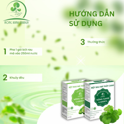 Nông Xanh Garden Combo 2 Hộp Bột Rau Má Thủy Canh Nguyên Chất+Đậu Xanh Cốt Dừa Hộp 15 gói hòa tan uống liền,thanh nhiệt, làm đẹp da