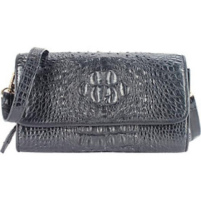Túi Đeo Nữ Da Cá Sấu Huy Hoàng HT6255 (12 x 21 cm) - Đen
