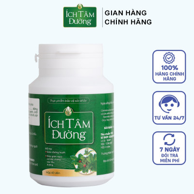 ÍCH TÂM ĐƯỜNG - Hỗ Trợ Tiểu Đường, Giảm Và Ổn Định Đường Huyết hộp 60 viên