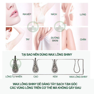 Sáp wax triệt lông shiny An Lành tặng kèm 40 giấy và que wax, sáp wax lông shiny ,wax lông Tẩy Lông