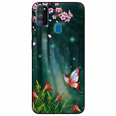 Ốp lưng dành cho Samsung M30s mẫu Bướm Và Hoa Đỏ