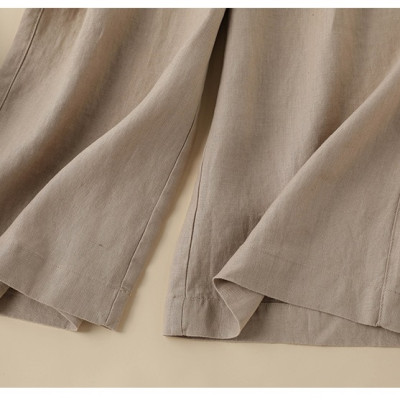 Quần linen suông nữ cạp chun ,quần nữ đi biển mặc thoáng mát ,dễ phối QD08