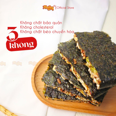 Rong biển kẹp hạt dinh dưỡng Mailey Túi 250g - hỗ trợ ăn kiêng giảm cân, bánh ngũ cốc dinh dưỡng