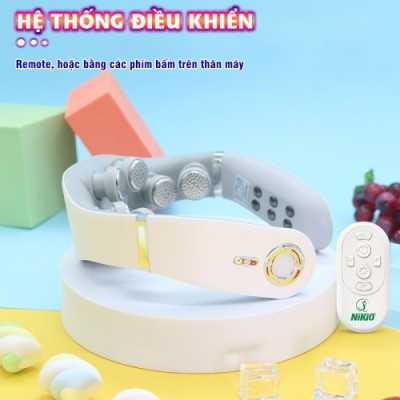 Máy massage cổ xung điện Nikio NK-131 - 8 điện cực, 2 miếng dán, HDSD bằng giọng nói