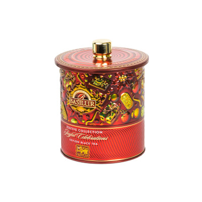 Trà Basilur Lễ Hội - Hương Vị Niềm Vui 75g (Hộp Thiếc)