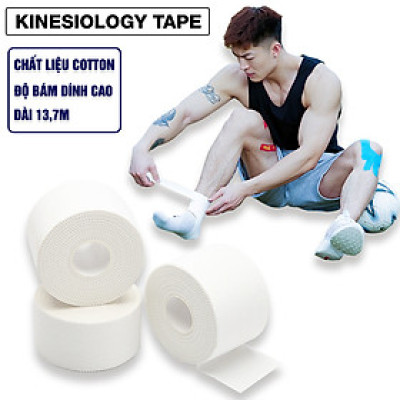 Băng Keo Thể Thao Cao Cấp Cotton Trắng KINESIOLOGY TAPE - VNS009 (13.7m), Băng Keo Thể Thao Cao Cấp Chuyên Dụng Bảo Vệ Khớp Cho Các Bộ Môn Thể Thao (Hàng Chính Hãng)