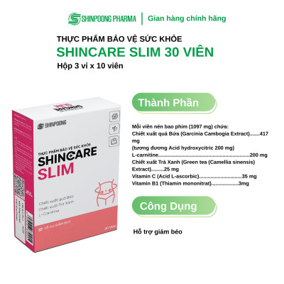 [Hộp 30 Viên] Viên uống Shincare Slim - Hỗ trợ giảm hấp thu chất béo, kiểm soát cân nặng, thon dáng - SHINPOONG PHARMA