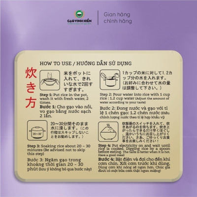 [Gạo Japonica] Gạo Nhật Bản Taiyo Vinh Hiển cao cấp túi 5KG - Siêu dẻo, thượng hạng, dai ngon