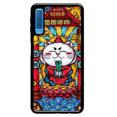 Ốp in cho Samsung Galaxy A70 Mèo May Mắn Trắng - Hàng chính hãng