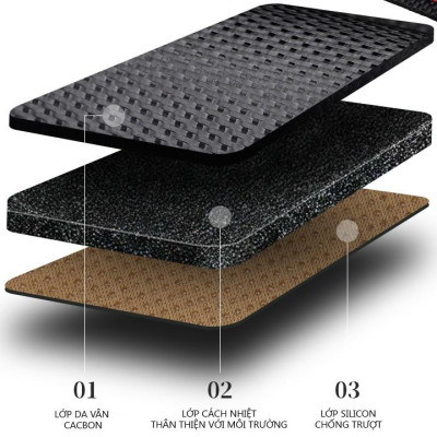 Thảm taplo ô tô Toyota Rush 2019  loại da vân cacbon chống nắng, chống nứt vỡ taplo, thảm taplo Toyota Rush