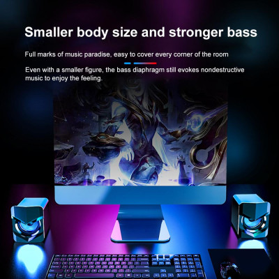 Loa máy tính để bàn mini SADA D-158 siêu trầm 3,5mm  âm thanh USB Powered Home 