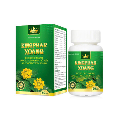 ￼Viên uống Kingphar xoang- hộp 60 viên - dùng cho người có các triệu chứng sổ mũi, ngạt mũi do viên xoang