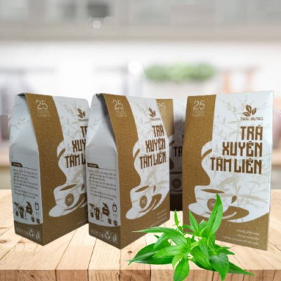 Trà Xuyên Tâm Liên Thái Hưng 25 túi lọc x 05g (125gam) - Phòng ngừa các vấn đề hô hấp, giảm ho, giảm sốt, tăng đề kháng, chống cảm cúm, thanh nhiệt thải độc
