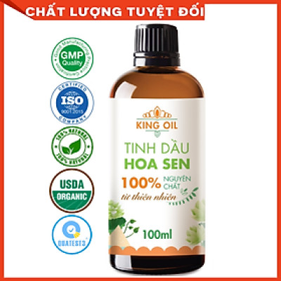 Tinh dầu Hoa Sen 100ml nguyên chất từ thiên nhiên, xông phòng, khử mùi, đuổi muỗi, thơm phòng - KingOil