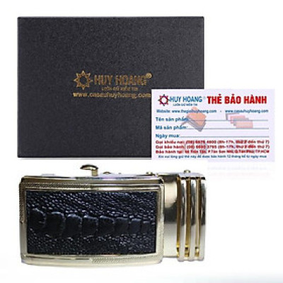 HC9405 - Đầu khóa da đà điểu Huy Hoàng 3,5 phân đầu vàng màu đen