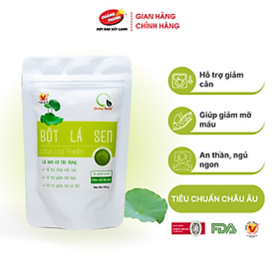 Bột Lá Sen Quảng Thanh Gói 100 gr - 100% Nguyên Chất Sấy Lạnh - Ngủ ngon, giảm mỡ máu, giảm cân
