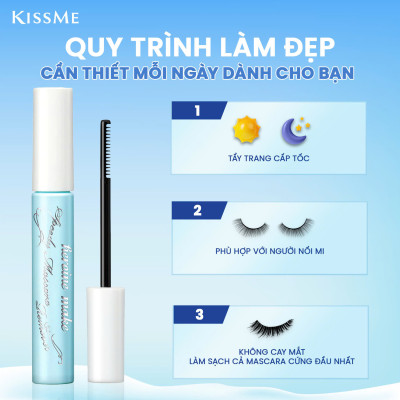 Set Dây Mascara Làm Nâng Cong Dài, Dày Rậm Mi Và Tẩy Trang Mi Kissme (6g & 6.6ml)