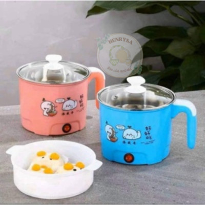 Ca Nấu Mì , Ăn Lẩu , Đun Nước Siêu Tốc 2 Lớp 18 cm - Hàng Loại 1 ( Họa Tiết , màu sắc được giao ngẫu nhiên) -Hàng Chính Hãng