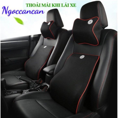 Bộ Gối Tựa Đầu Và Tựa Lưng Cao Su Non Cao Cấp Dành Cho  Ô Tô Xe Hơi