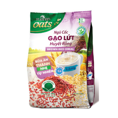 Combo 2 túi: Ngũ Cốc Gạo Lứt Huyết Rồng 400G + Ngũ Cốc Yến Mạch Óc Chó Và Mè Đen 400G [ít đường](Tặng Kèm 1 Túi Yến Mạch 150G)
