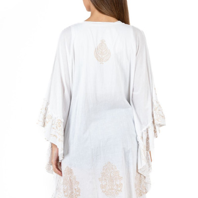 Áo Khoác Đầm Trắng Ánh Kim Cotton Isla Bonita