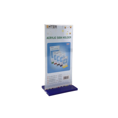 Kệ menu nhà hàng, Standee mica để bàn, Bảng quét mã QR Code, Kệ mica 2 mặt Enter E09 100x210mm đế lùa