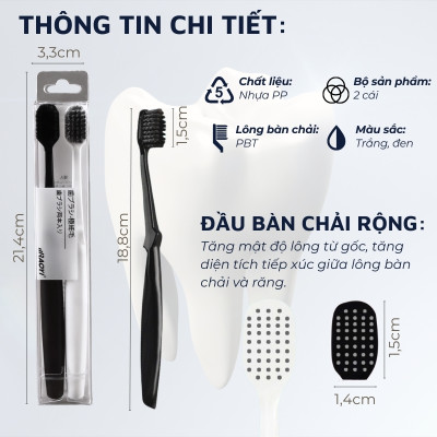 Bộ 2 bàn chải đánh răng Raoyi R7688 DandiHome chuyên bảo vệ nướu