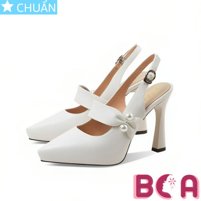 Giày cao gót nữ mũi nhọn 9p RO601 ROSATA tại BCASHOP thiết kế độc đáo với 2 viên trai nhân tạo sang chảnh bên hông