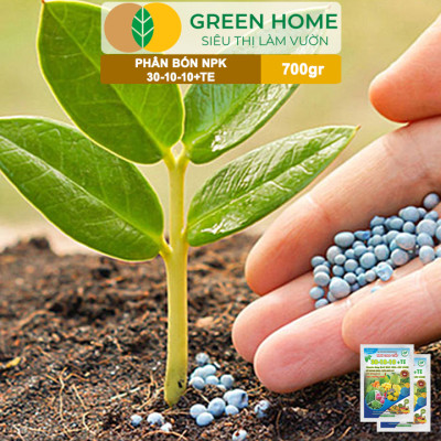 Phân Bón NPK 30-10-10+TE, Greenhome, Gói 700Gr, Giúp Cây Đẻ Nhánh, Bung Chồi, Nhú Đọt, Tốt Rễ