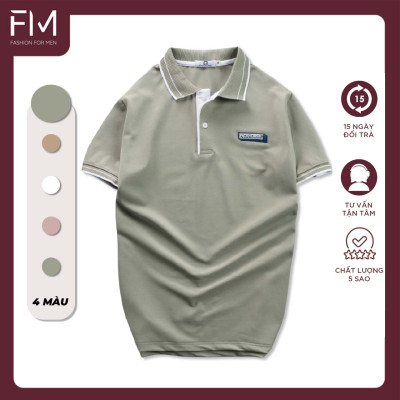 Áo thun polo, thời trang nam họa tiết thêu PACK H, bo viền phối sọc tinh tế - FORMEN SHOP - FMPS208