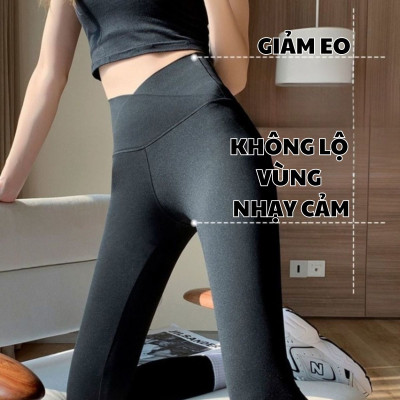 Quần Legging Cạp Cao Chéo Lót Lông Mùa Đông Nâng Ôm Mông Dấu Bụng được may bang tay Hàng Loại 1 KALAA