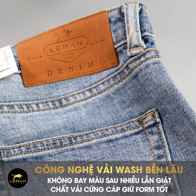 Quần Jean nam Leman xanh rách JD01 - Slim Form