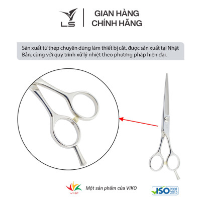 Kéo cắt tóc LS lưỡi thẳng quai cân đối xứng đỡ ngón tháo rời CB15/6.0