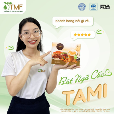 Bột ngũ cốc nảy mầm Tami ít ngọt 900g hộp 50 gói TÂM MINH FOODS