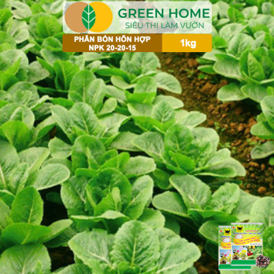 Phân Bón NPK 20-20-15, Greenhome, Đầu Trâu, 1Kg, Chuyên Hoa, Cây Cảnh Giúp Ra Hoa, Hoa Đẹp, Lâu Tàn