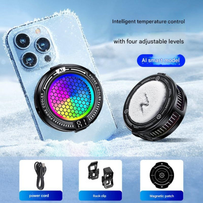 Tản nhiệt sò lạnh thông minh Led RGB TL10 Ai Gaming siêu mát cho điện thoại hàng nhập khẩu