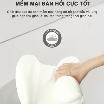 Gối Tựa Đầu Tựa Lưng Cao Cấp Chính Hãng OFFICE CHILL Combo Gối Tựa Lưng Tựa Cổ Ô Tô Ghế Văn Phòng Chất Liệu Cao Su Bảo Hành 90 Ngày