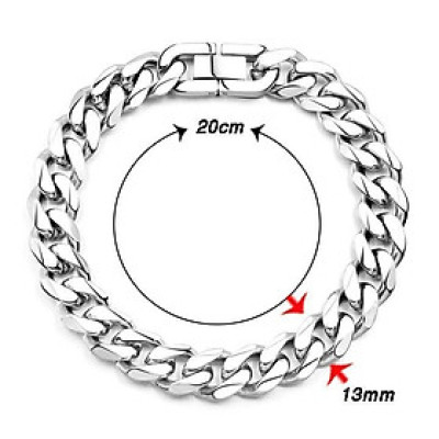 Lắc tay nam titan lặc đơn kiểu vác cạnh inox cao cấp rẻ đẹp khóa bộ cao cấp trangsucpt 13mm PTLTNA13