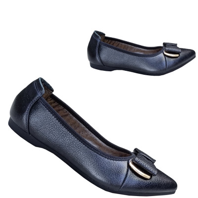 Giày Nữ Búp Bê Đế Bệt TiTi ĐÔ Da Bò Thật Thời Trang Cao Cấp 2cm GBBN2038