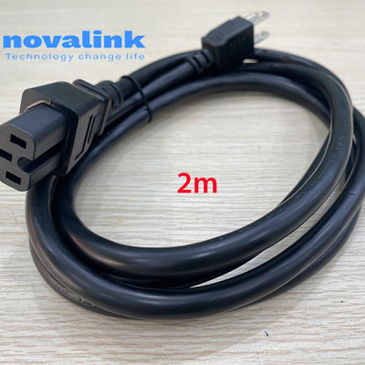 Dây nguồn C15 dài 2m Novalink NV-53002A | Dây nguồn 3 chấu cho UPS, PDU, server..13A-220/250V. Hàng chính hãng