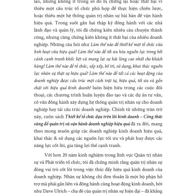 Sách - Thiết Kế Tổ Chức Dựa Trên Lõi Kinh Doanh - Công Thức Vàng Để Quản Trị Và Vận Hành Doanh Nghiệp Hiệu Quả