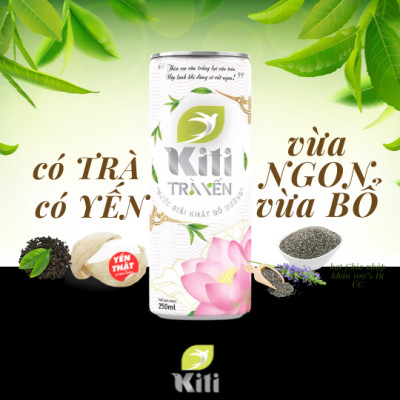 COMBO SONG LANG-Thùng 6+12 lon TRÀ YẾN HẠT CHIA KITI,Trà xanh kết hợp yến sào từ thiên nhiên vừa ngon vừa bổ giúp cải thiện sức khỏe