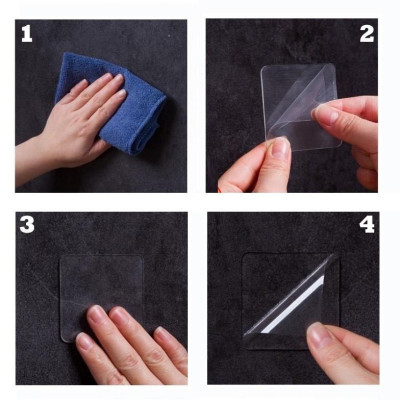 SET 3 Miếng Băng Dính 3M Vuông, Siêu Dính 2 Mặt Trong Suốt, Tiện Dụng- Đa Năng, Loại Vuông 6x6cm, An Toàn Tiện Ích- TakyHome 6000set3