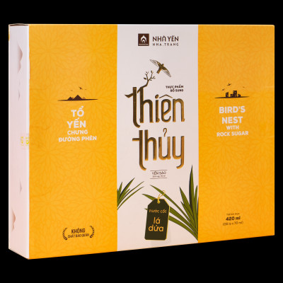 Đặc Sản Khánh Hòa - Nước Yến Sào Thiên Thủy - Vị Lá Dứa - Nhà Yến Nha Trang - Hộp 6 Lọ - Có Đường - Tổ Yến Chưng Sẵn - Nước Yến Chưng Sẵn - Hàng Chính Hãng