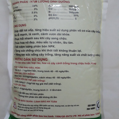 Phân bón đầu trâu hữu cơ sinh học BIO.GREEN + F.HUMIC giúp HẠ CHUA MẶN - RA RỄ NHANH gói 2KG