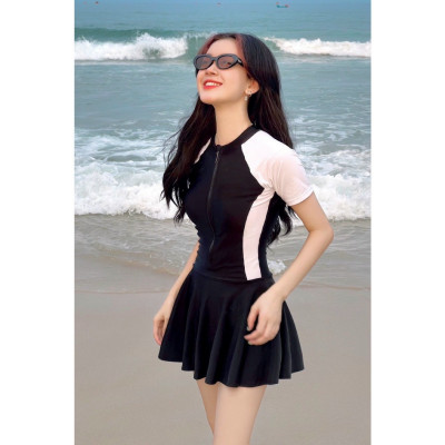 Váy Tắm Biển Nữ Ngắn Tay Liền Thân Chống Nắng