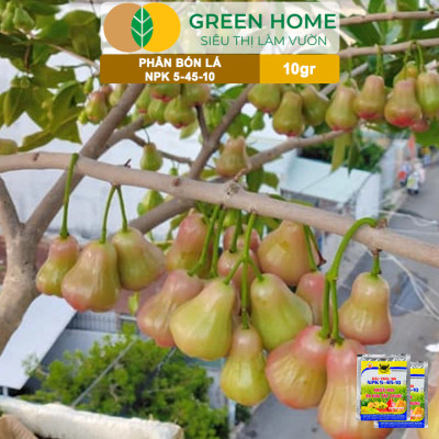 Phân Bón Npk 5-45-10, Greenhome, Đầu Trâu, Gói 10Gr, Phân Bón Kích Ra Hoa, Đậu Trái
