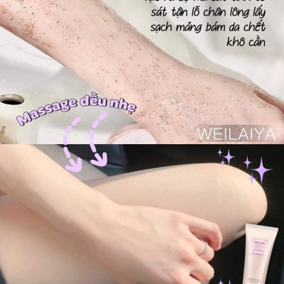 Ủ trắng tẩy tế bào chết body vỏ hồ đào Weilaiya - Weilaiya Niacinamide Brightening Scrub 200ml